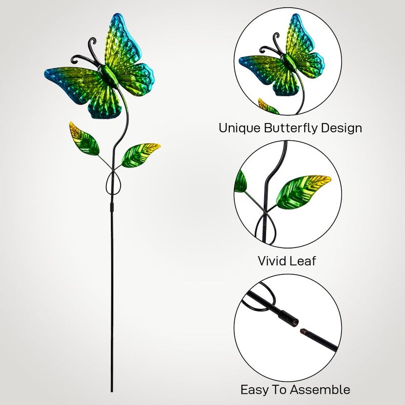 Venniy 5 Pack Butterfly Decorative Garden Stakes,Outdoor Metal Decor Outdoor Decorations for Patio and Yard - Image 5